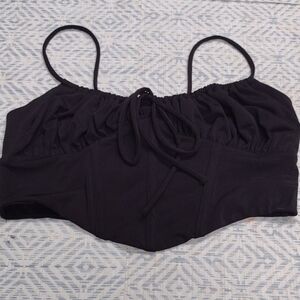 Garage Black Gathered Top